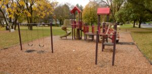 a children's play area in a park