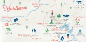 a map of the middle of a town